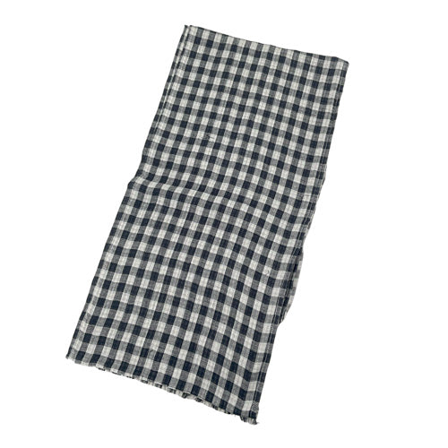 LUCKY BRAND GREY GINGHAM CHECK REVERSIBLE SCARF