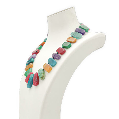 MULTI COLOR STONE NECKLACE WITH 925 SILVER