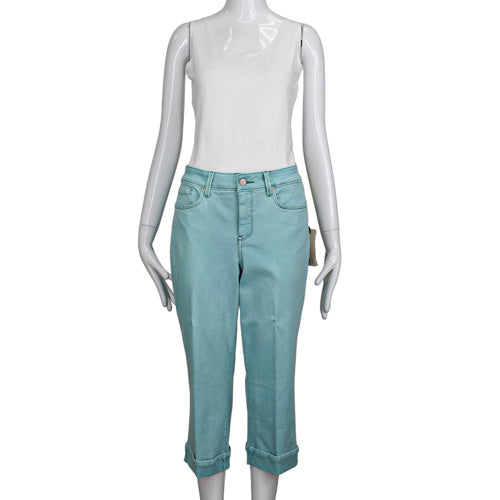 NYDJ TURQUOISE MARILYN CROPPED JEANS SZ MD