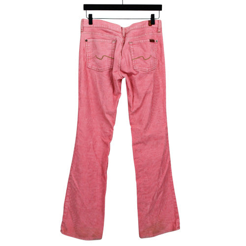 7 FOR ALL MANKIND PINK CORDUROY PANTS SZ 30
