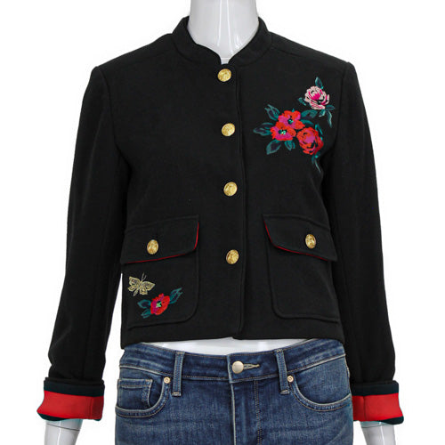 A NEW DAY BLACK EMBROIDED JACKET SZ SM