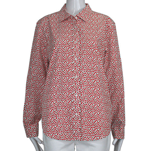 BROOKS BROTHERS WHITE/RED STRAWBERRY PRINT BLOUSE SZ 16