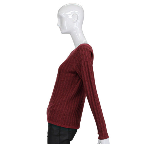 BROOKS BROTHERS BURGUNDY CABLE KNIT WOOL SWEATER SZ MD