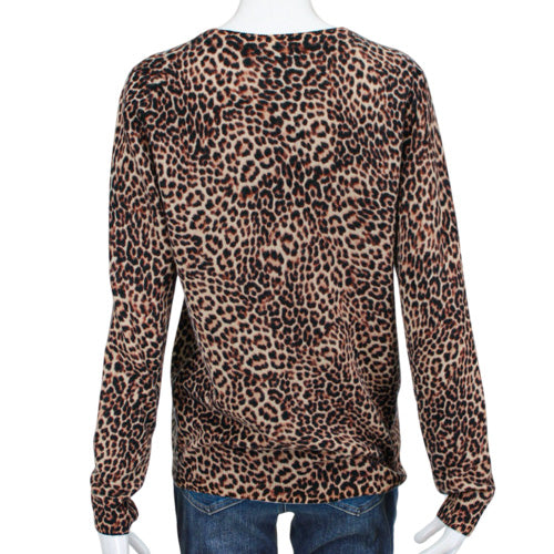 C BY BLOOMINGDALES CASHMERE MULTI ANIMAL PRINT SWEATER SZ LG