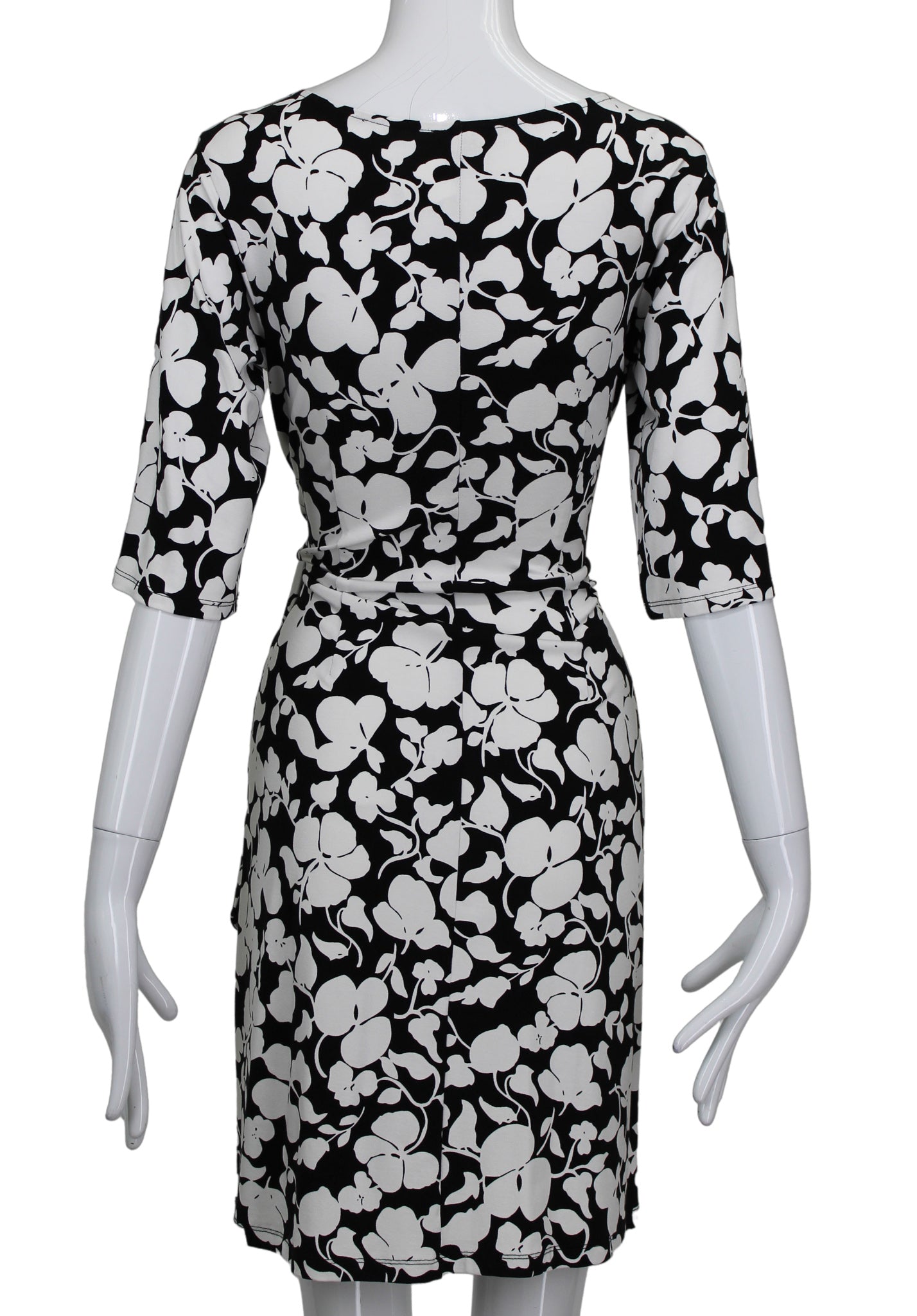 ANN TAYLOR BLACK/WHITE FLORAL DRESS SZ 2